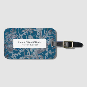 Botanischer Aquamariner Chinoiserie Custom Gepäcks Gepäckanhänger