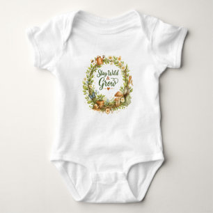 Botanischer Aquarell-Blumenkranz Inspirierend Baby Strampler