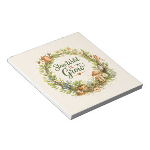 Botanischer Aquarell-Blumenkranz Inspirierend Notizblock