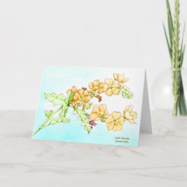Botanischer Aquarell-Wildblumen-Globusmallow Karte