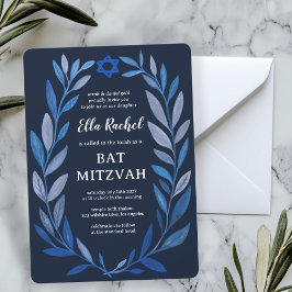 Botanischer Aquarellstern von David Bar Bat Mitzva Einladung