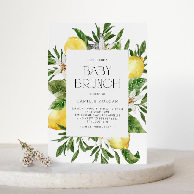 Botanischer Babybrunch in Aquarellon Einladung (Von Creator hochgeladen)