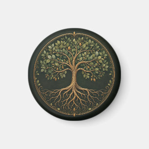 Botanischer Baum, Baum des Lebens, runder Küchenma Magnet