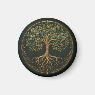 Botanischer Baum, Baum des Lebens, runder Küchenma Magnet