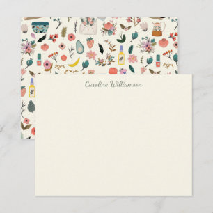 Botanischer Beauty Floral Nature Individuelle Name Mitteilungskarte