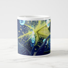 Botanischer Blatt-mit-Wassertropfen-Riesenbecher Jumbo-Tasse