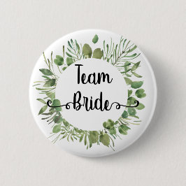 Botanischer Blattkranz der Team Bride Button