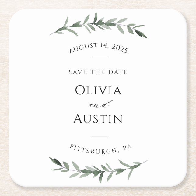 Botanischer Blattweiden Rechteckiger Pappuntersetzer (Vorderseite)