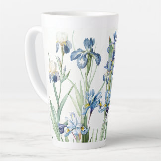 Botanischer Blauer Iris Blume Redoute Latte Tasse