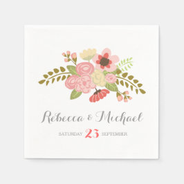 Botanischer Blume Empfang Serviette