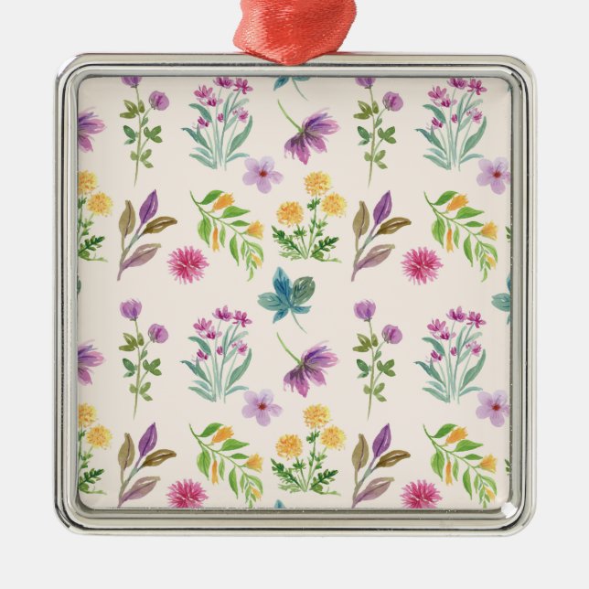Botanischer Blume Ornament Aus Metall (Vorne)