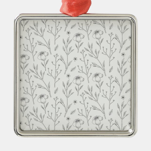 Botanischer Blume Ornament Aus Metall (Vorne)