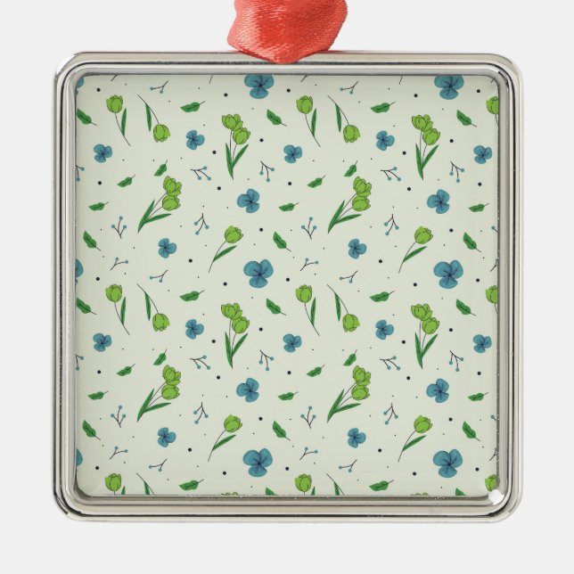 Botanischer Blume Ornament Aus Metall (Vorne)