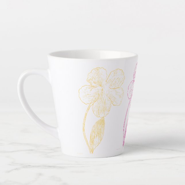 Botanischer Blumen-Trio-Lattemug Milchtasse (Links)