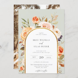 Botanischer Blumenarschrahmen im Herbst Einladung