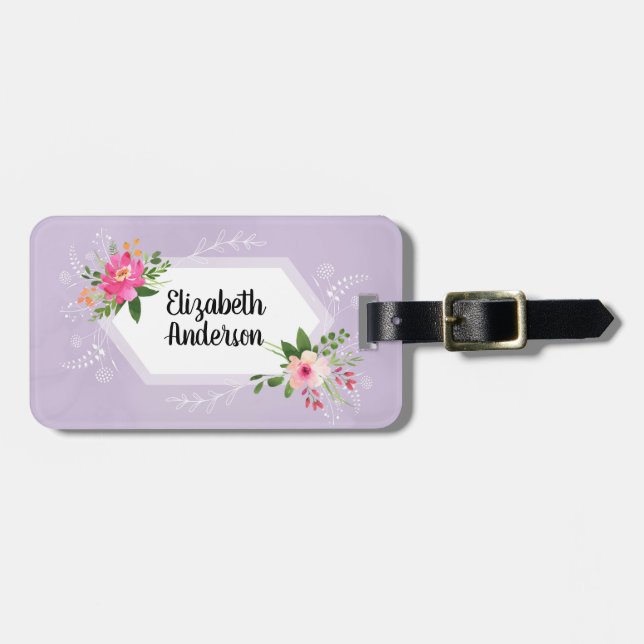 Botanischer Blumenboho Gepäckanhänger (Vorderseite horizontal)