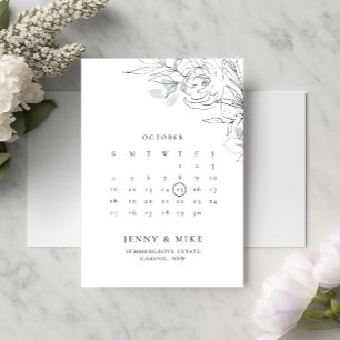 Botanischer Blumenkalender Save-the-Date-Einladung Einladung