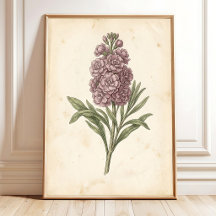 Botanischer Blumenkunst-Druck im Boho-Stil