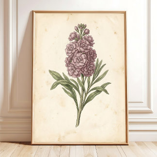 Botanischer Blumenkunst-Druck im Boho-Stil Poster