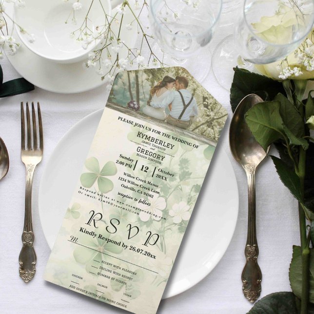 Botanischer Blumenstrauß 1 Foto irisch All In One Einladung (Von Creator hochgeladen)