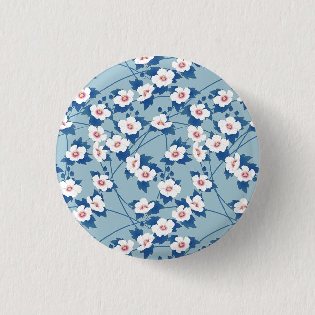 Botanischer Blumenstrauß Button (Vorderseite)