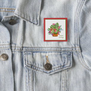 Botanischer Blumenstrauß Button