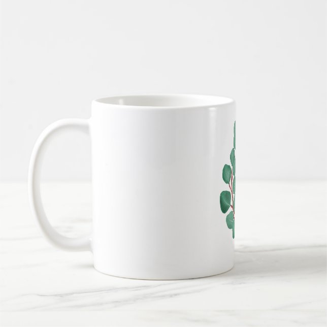 Botanischer Blütenblättriger Eukalyptus Kaffeetasse (Links)