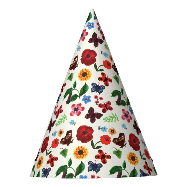 Botanischer Blütenschmetterling Partyhütchen (Vorderseite)