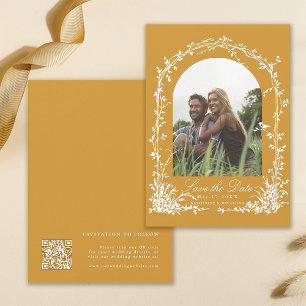 Botanischer Bogen-Garten-Hochzeitsfoto Amber Save The Date