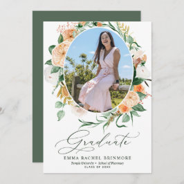 Botanischer Boho Bloom Foto Abschluss Ankündigung