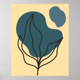 Botanischer Boho Bloom Poster Print