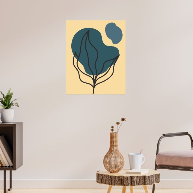 Botanischer Boho Bloom Poster Print (Wohnzimmer 3)