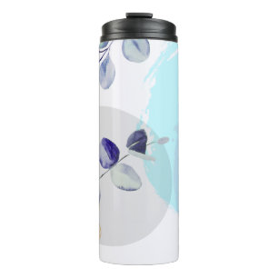 Botanischer Boho Cyan Lila Thermosbecher