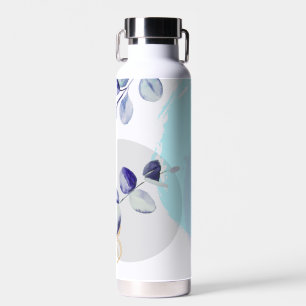 Botanischer Boho Cyan Lila Trinkflasche