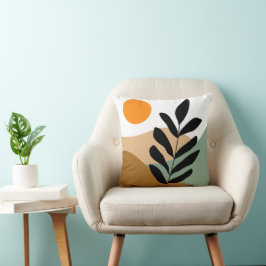 Botanischer Boho Earthy Color Abstrakte Kunst Kissen