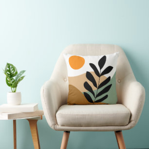 Botanischer Boho Earthy Color Abstrakte Kunst Kissen
