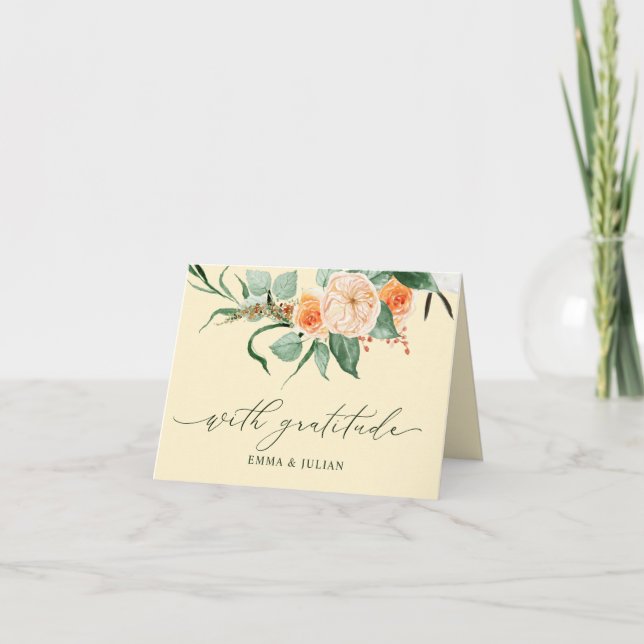 Botanischer Boho Greenerity Personalisierte Namen  Dankeskarte (Vorderseite)