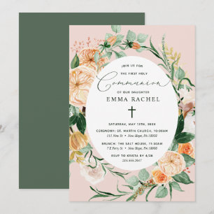 Botanischer Boho Personalisiert Blush Pink-Kommune Einladung