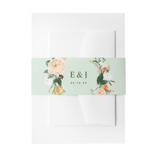 Botanischer Boho Wasserfarbe Blumenweide Einladungsbanderole (Vorderseite Beispiel)