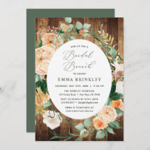 Botanischer Boho Woodgrain Bauernhof Bridal Brunch