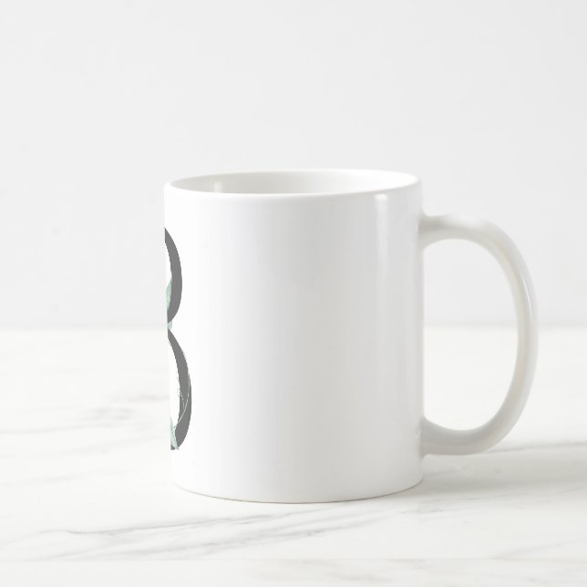 Botanischer Buchstabe 'B', naturgemäß Inspiriert M Kaffeetasse (Rechts)