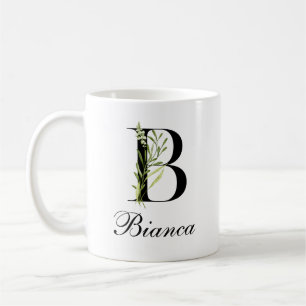 Botanischer Buchstabe Eleganter benutzerdefinie Kaffeetasse