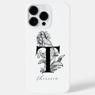 Botanischer Buchstabe T Monogramm Name Case-Mate iPhone 14 Pro Max Hülle
