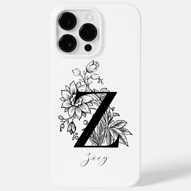 Botanischer Buchstabe Z Monogramm Name     Case-Mate iPhone Hülle (Rückseite)