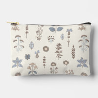 Botanischer Charm Blue Brown Print Cut Nähen Klein