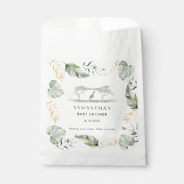 Botanischer Chic Palm Blätter Giraffe Kinderdusche Geschenktütchen