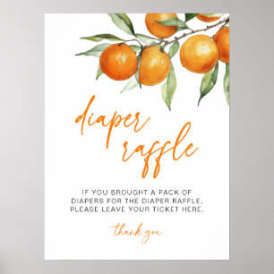 Botanischer Citrus Orange Babydusche Windelwanne Poster