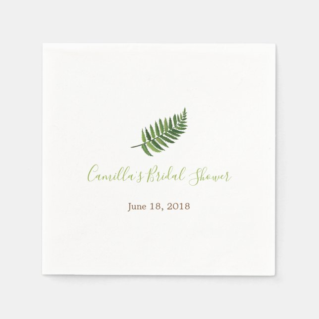 Botanischer Cocktail Fern Brautparty Napkin Serviette (Vorderseite)