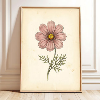 Botanischer Cosmos-Wandkunst-Druck Poster