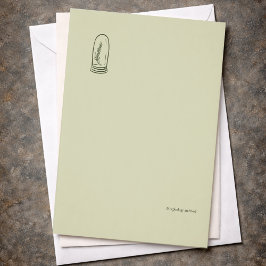 Botanischer Dark-Academia-Minimalist-Garten-Leser  Briefbogen